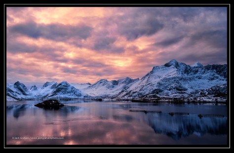 winter norway sunset